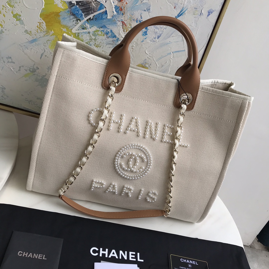 beige chanel tote